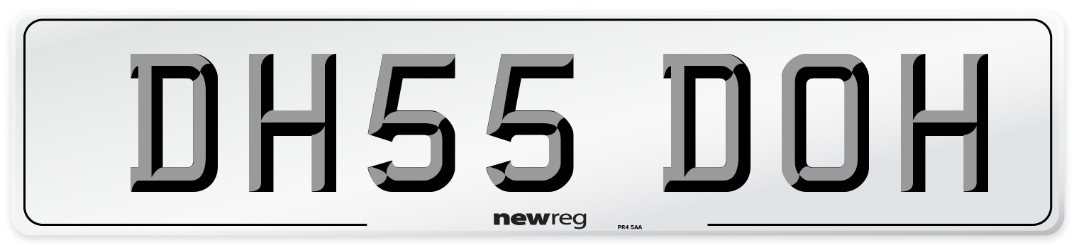 DH55 DOH Number Plate from New Reg